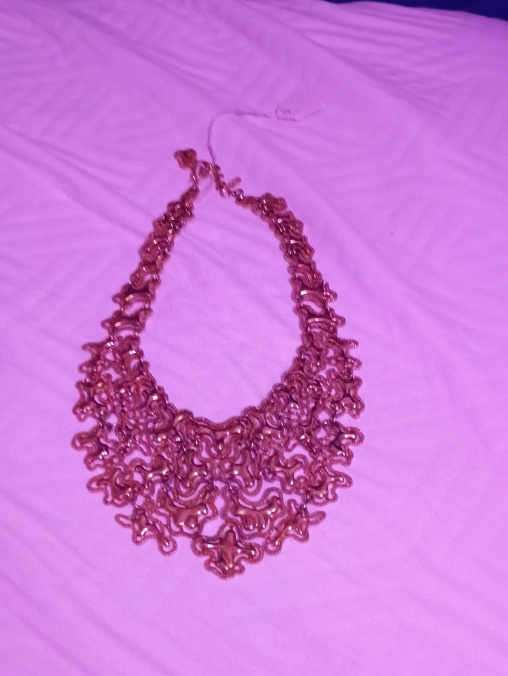 Statement Gold-Tone Filigree Bib Necklace - Women Jewelry